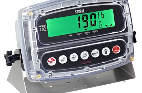 Industrial digital scale close-up